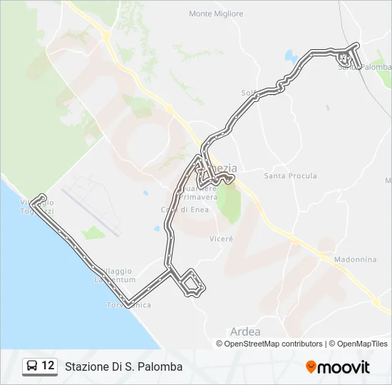 12 Bus Line Map