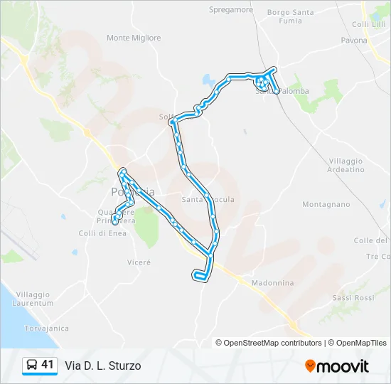 41 Bus Line Map