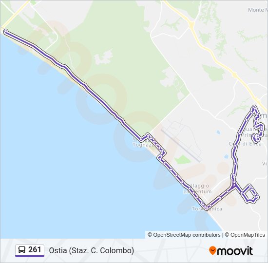 Percorso linea bus 261