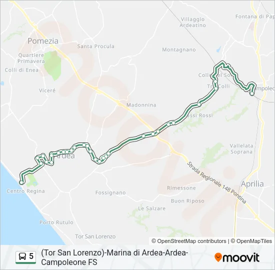 5 Bus Line Map