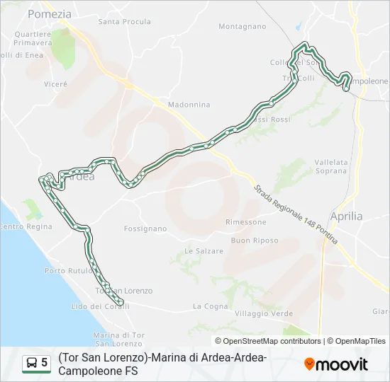 5 Bus Line Map