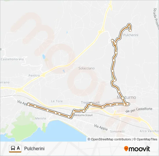 Percorso linea bus A