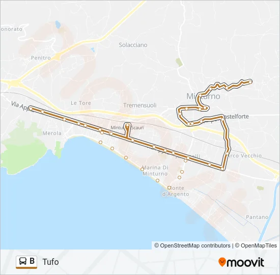 B Bus Line Map