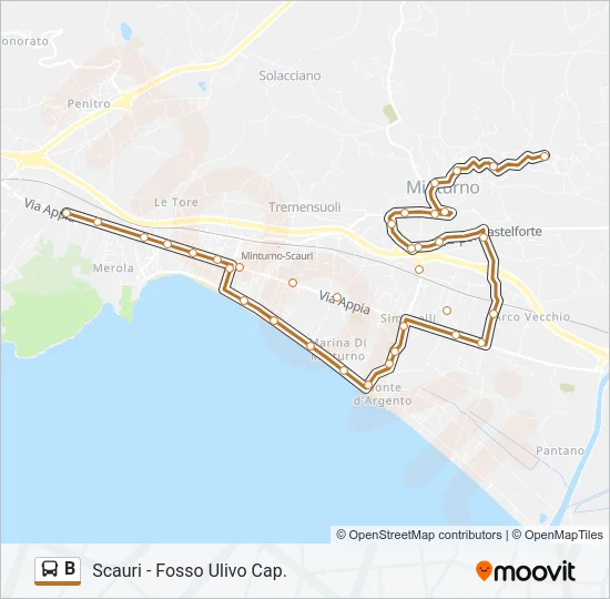 B Bus Line Map