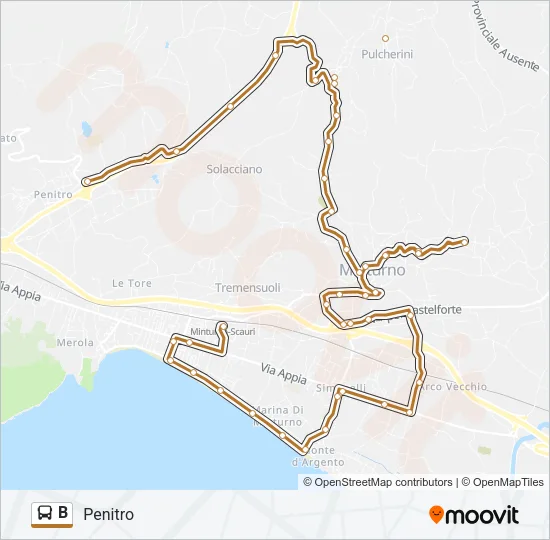 B Bus Line Map