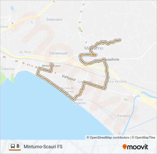 B Bus Line Map