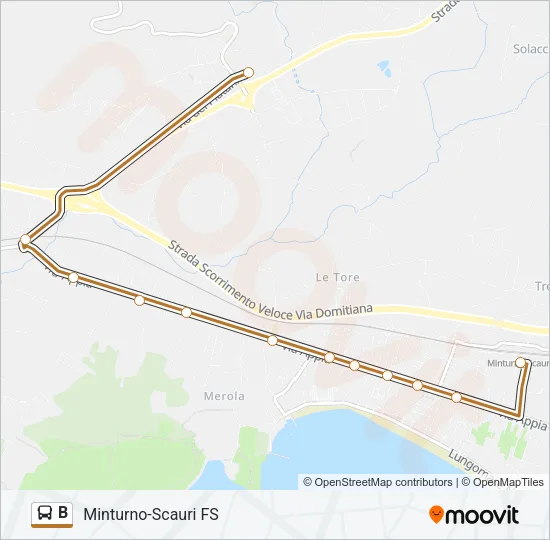 B Bus Line Map