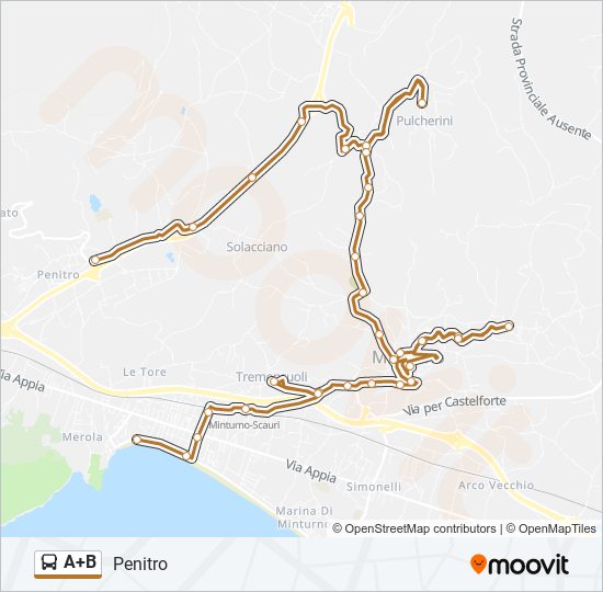 Percorso linea bus A+B