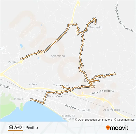 A+B Bus Line Map