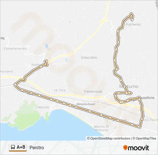 A+B Bus Line Map