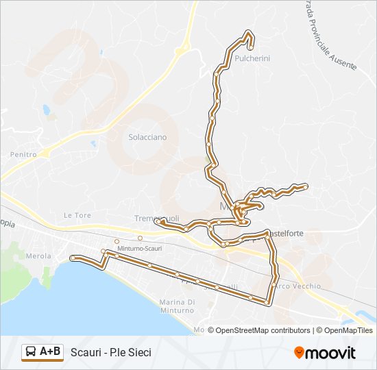 Percorso linea bus A+B