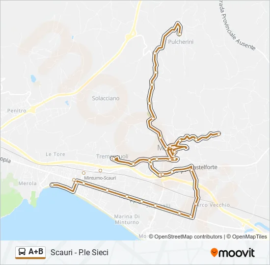 A+B Bus Line Map