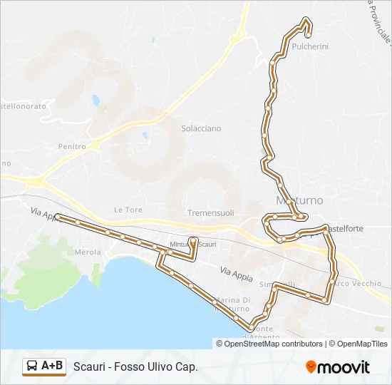 A+B Bus Line Map
