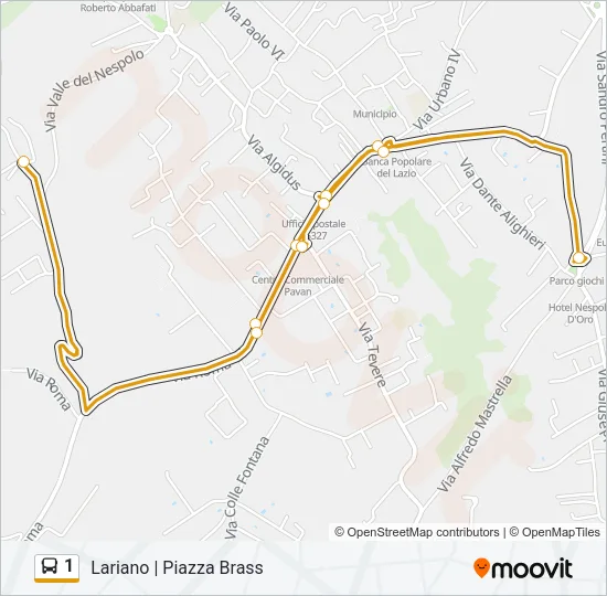1 Bus Line Map