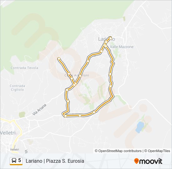 Percorso linea bus 5