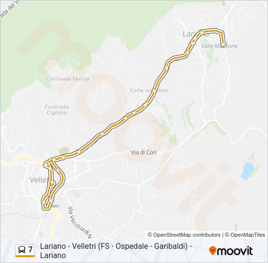 Percorso linea bus 7