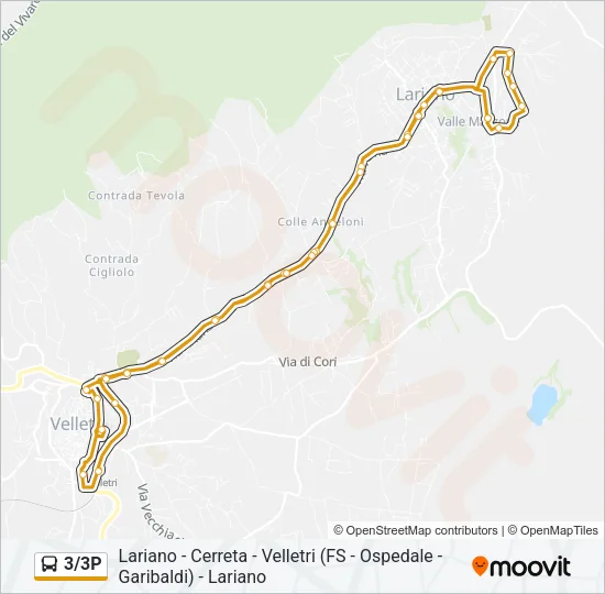 3/3P Bus Line Map