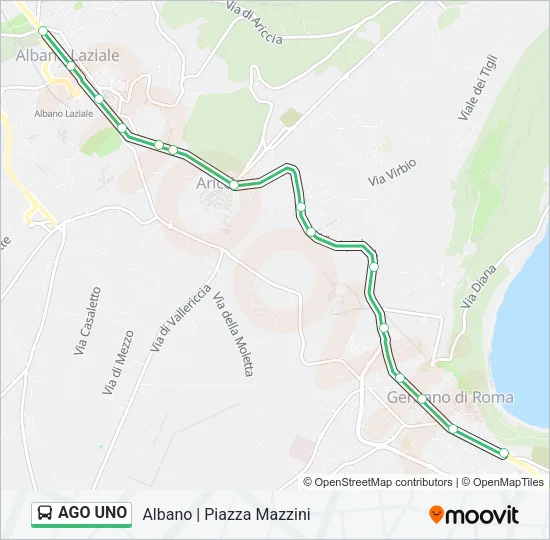 AGO UNO Bus Line Map