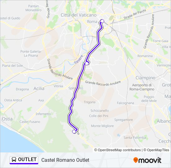 OUTLET bus Line Map