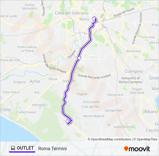 OUTLET Bus Line Map