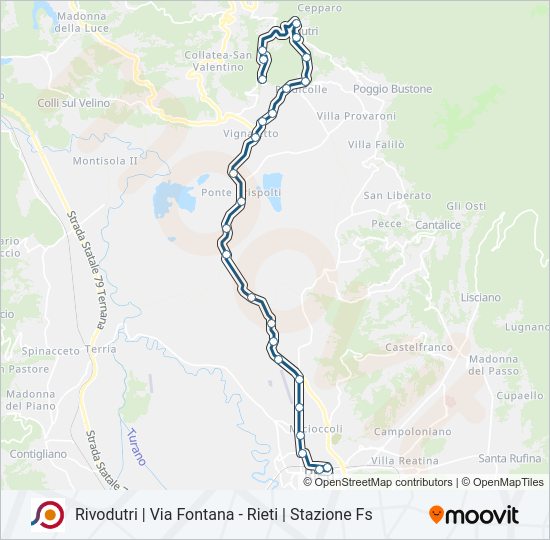 Percorso linea bus COTRAL