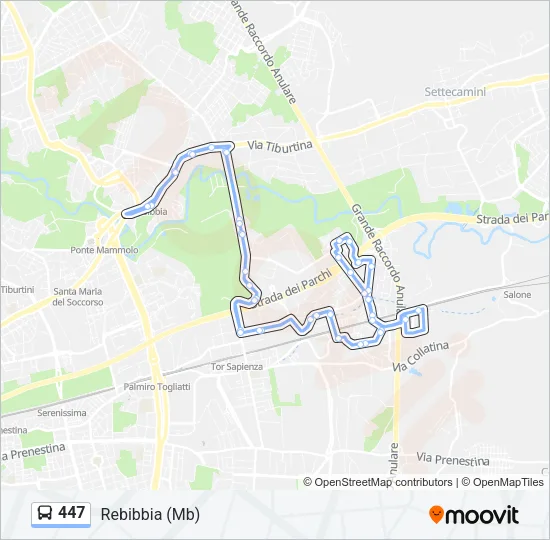 447 Bus Line Map