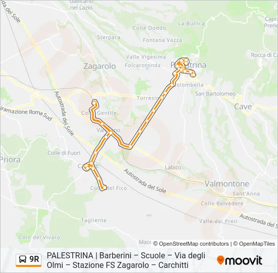 9R Bus Line Map