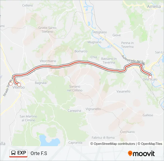 EXP Bus Line Map