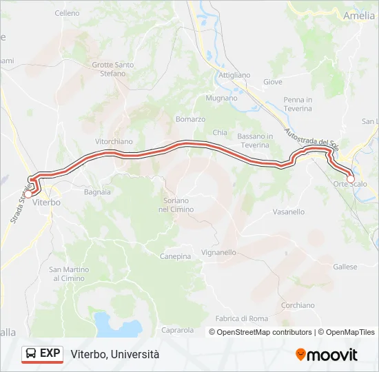 EXP Bus Line Map