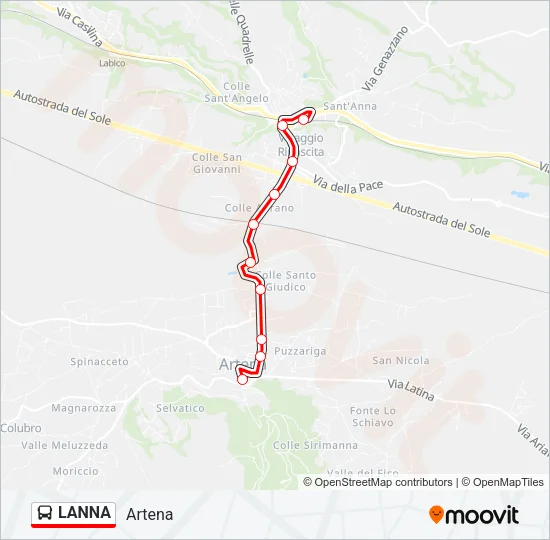 LANNA Bus Line Map