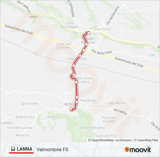 LANNA Bus Line Map