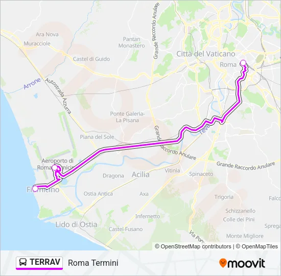 TERRAV Bus Line Map