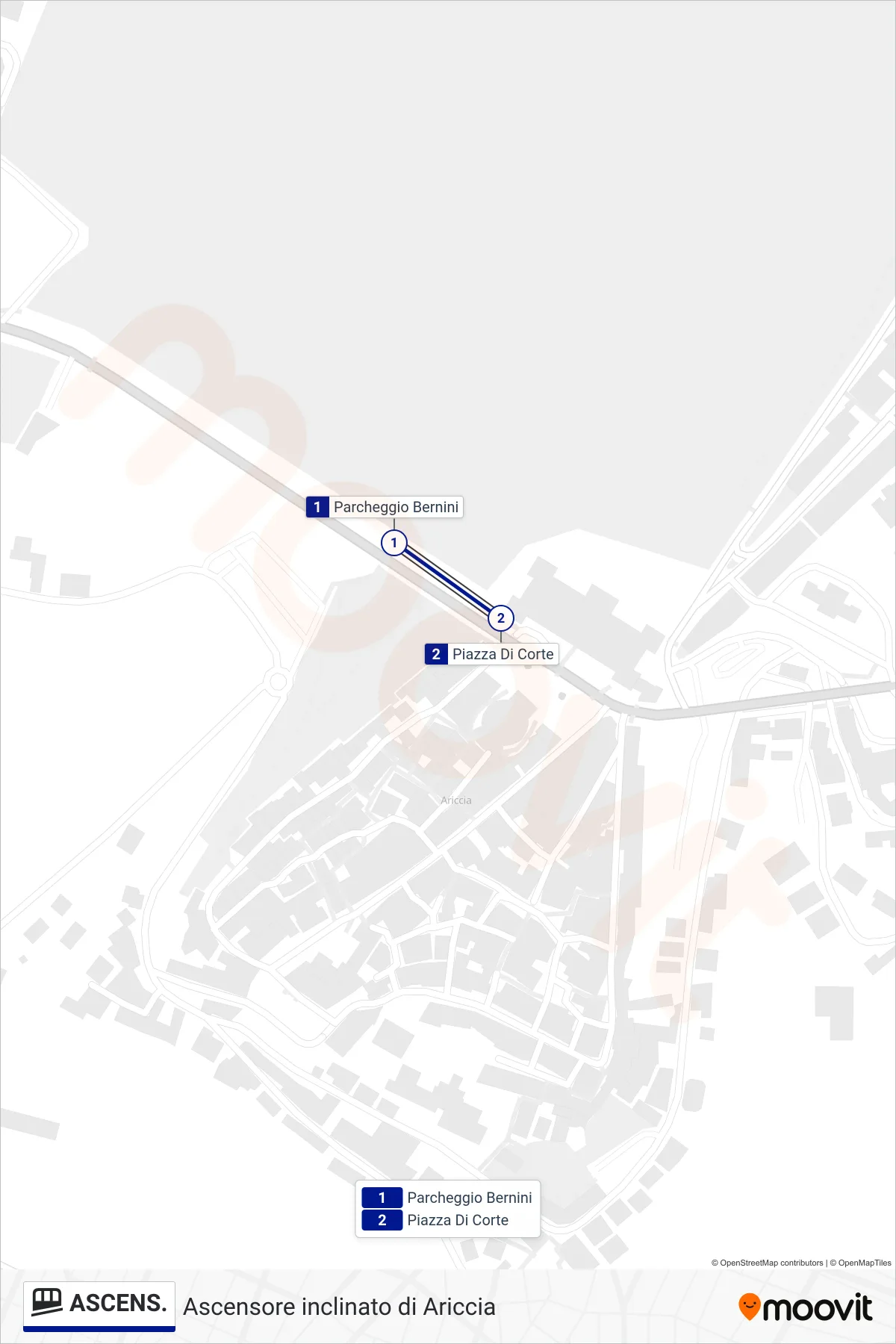 Linea ASCENS. funicolare (Piazza Di Corte (Salita)) - Percorsi e fermate sulla mappa