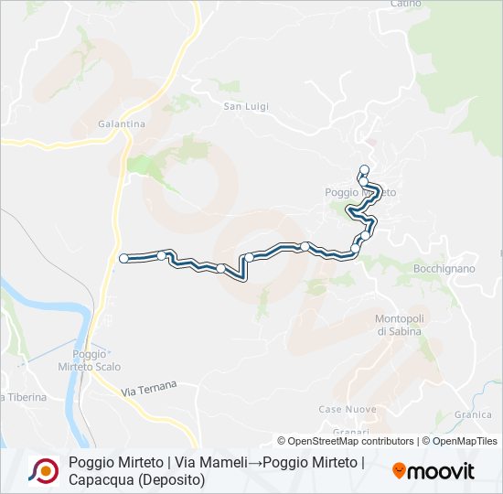 Percorso linea bus COTRAL