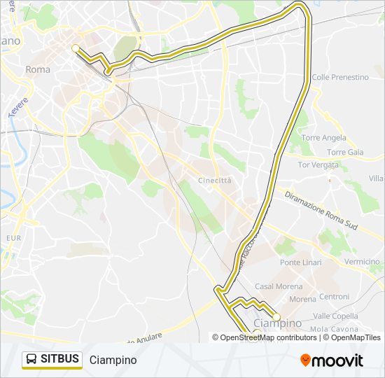 Percorso linea bus SITBUS