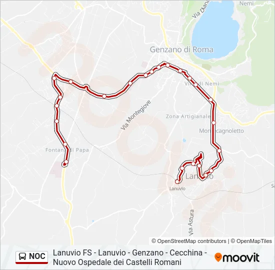 NOC Bus Line Map