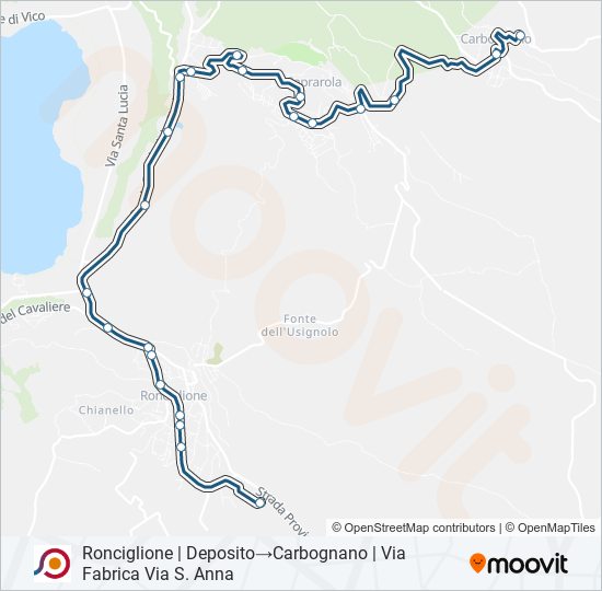 Percorso linea bus COTRAL