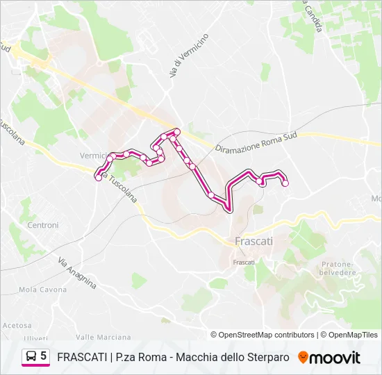 5 Bus Line Map