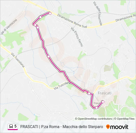 5 Bus Line Map
