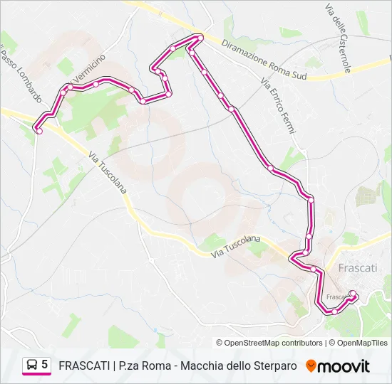 5 Bus Line Map
