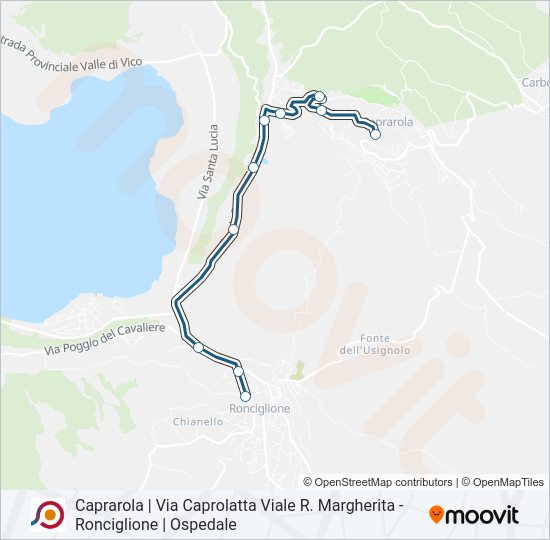 Percorso linea bus COTRAL