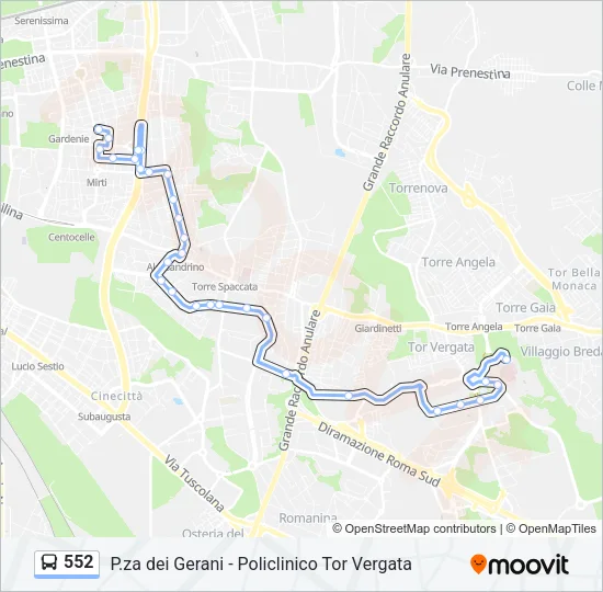 552 Bus Line Map