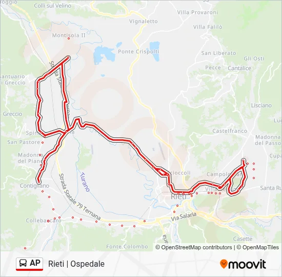 Percorso linea bus AP