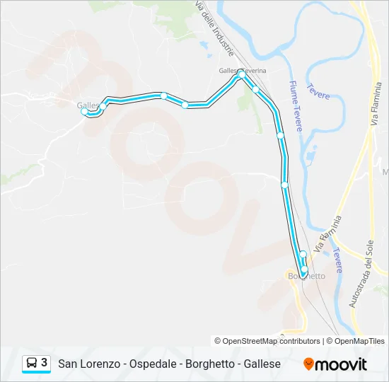 3 Bus Line Map