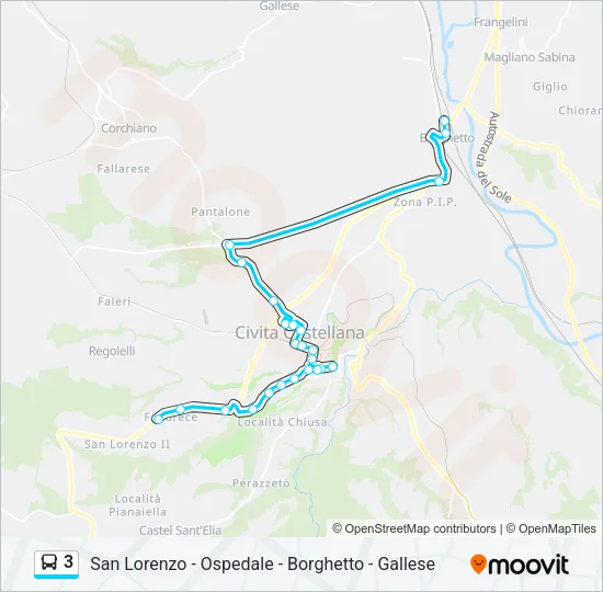 3 Bus Line Map