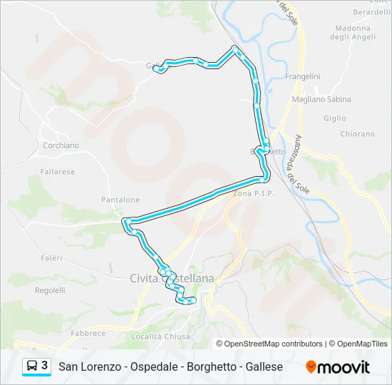 3 Bus Line Map