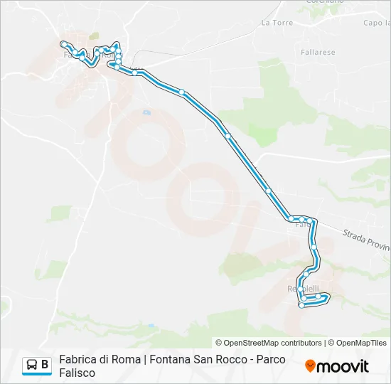 Percorso linea bus B