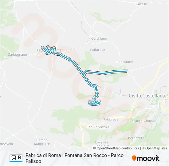 B Bus Line Map