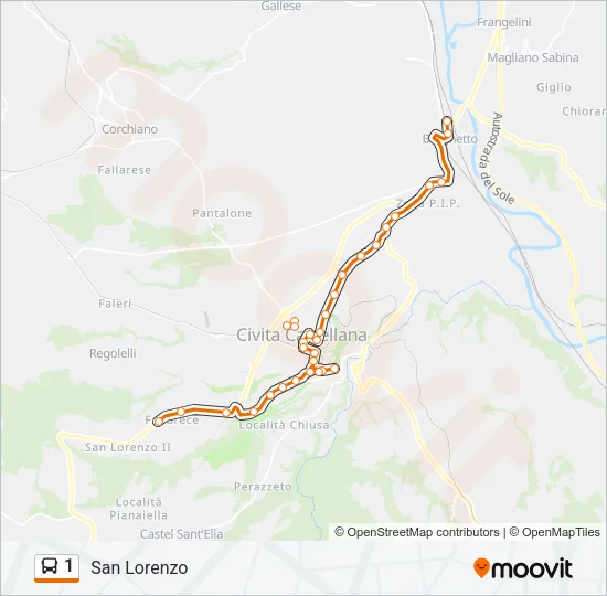 1 Bus Line Map