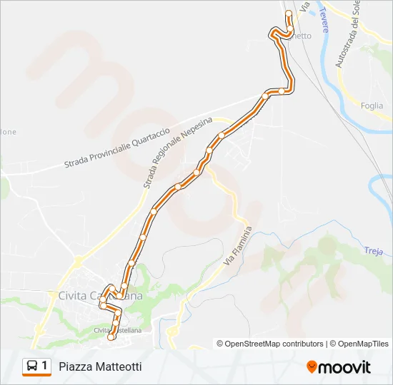 1 Bus Line Map